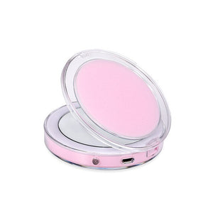 LED Glow Up Compact Mirror Portable Mirror With LED Light USB Charger Cosmetic Tool-UlGadget