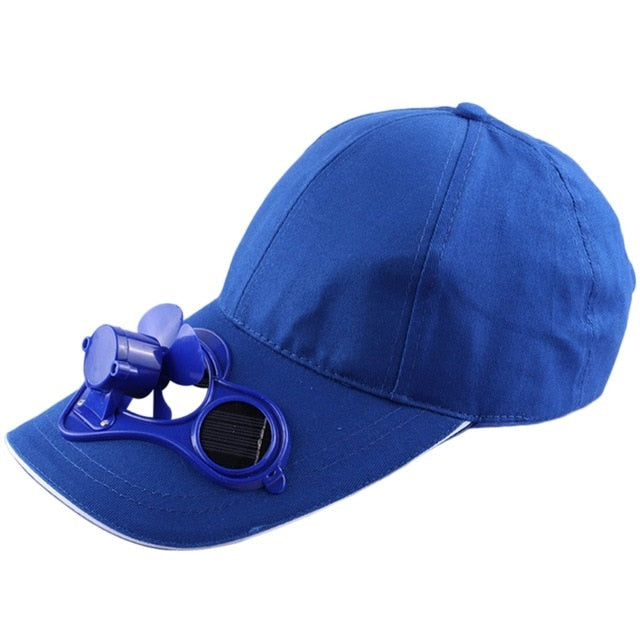 Summer Sport Outdoor Solar Panel Powered Fan Cooling Colorful Cotton Hat-UlGadget