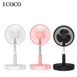 Telescopic Folding USB Charging Fan for Office Home Outdoor Camping White-UlGadget