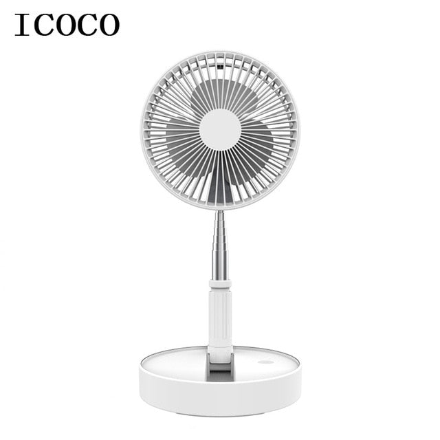 Telescopic Folding USB Charging Fan for Office Home Outdoor Camping White-UlGadget