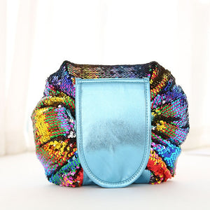 Mermaid Sequins Design Cosmetic Colorful Drawstring Travel Bag-UlGadget