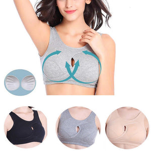 Set 3 Anti-Sagging Female Cotton Wirefree Bra-UlGadget