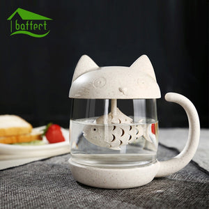 Kit-Tea Cat Tea Infuser with Filter Creative Teapot Teabags Mugs for Tea & Coffee Wedding Birthday Gift-UlGadget