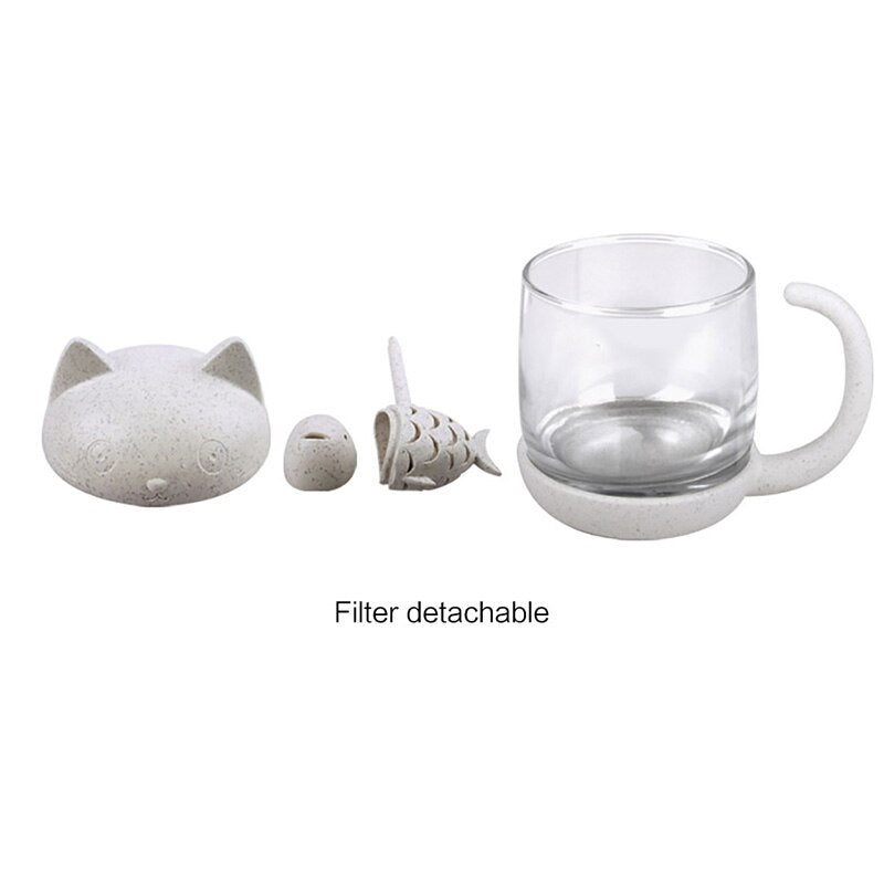 Kit-Tea Cat Tea Infuser with Filter Creative Teapot Teabags Mugs for Tea & Coffee Wedding Birthday Gift-UlGadget