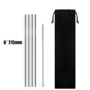 4Pcs Stainless Steel Reusable Drinking Straws High Quality Metal Cleaner Brush Wholesale-UlGadget