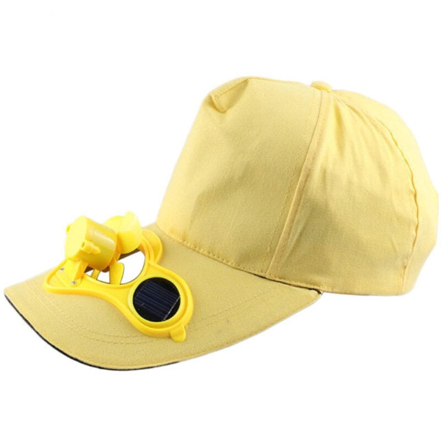 Summer Sport Outdoor Solar Panel Powered Fan Cooling Colorful Cotton Hat-UlGadget